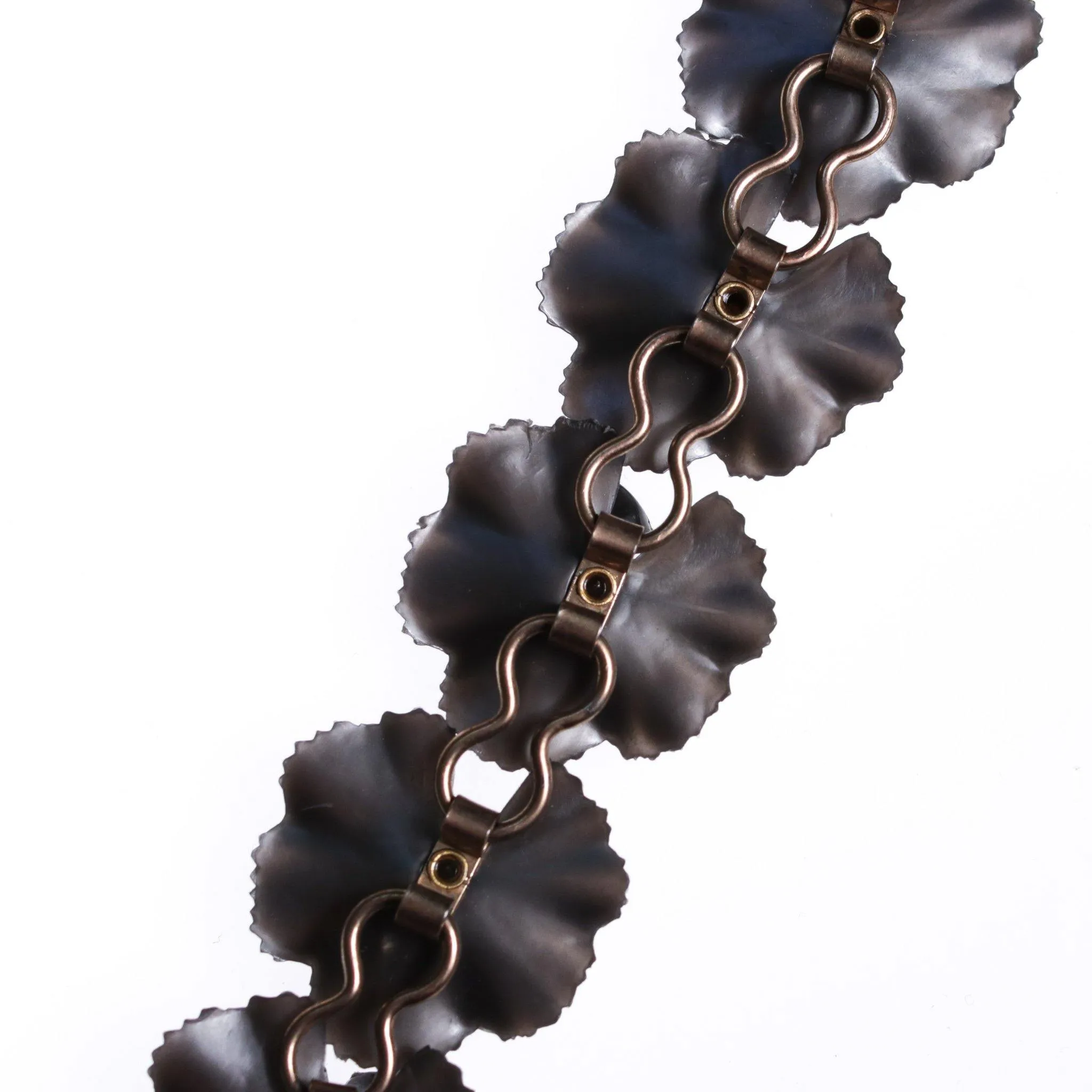 Vintage Grey Lucite Flower Necklace with Rhinestones Center