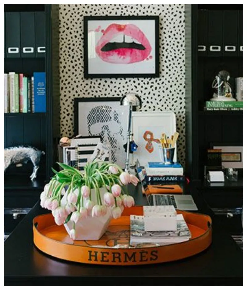 Vintage Hermes Inspired Oversized Metal Tole Tray