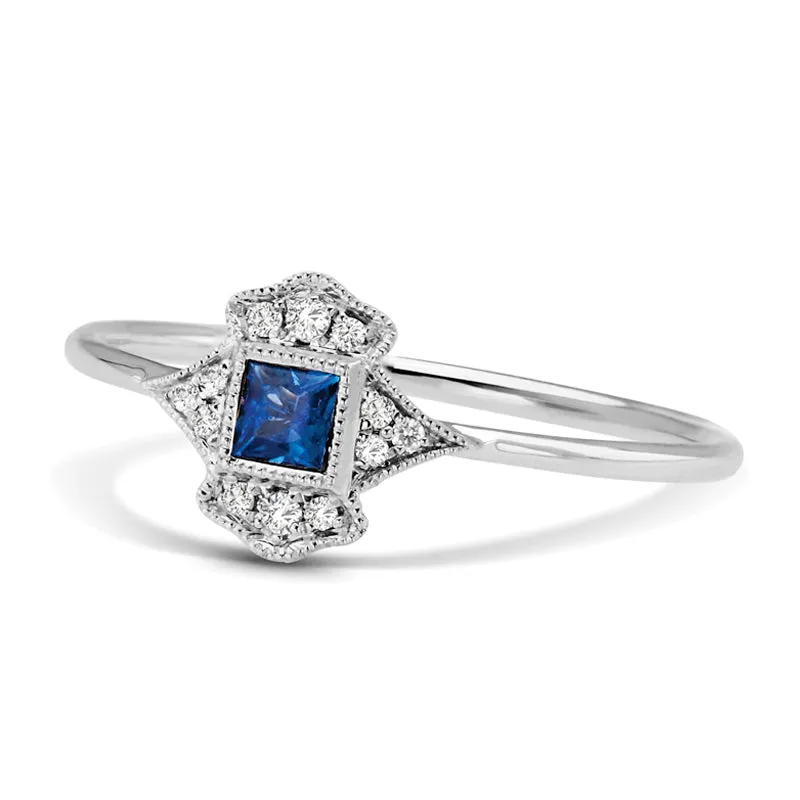 Vintage Inspired 0.20 ct. Natural Blue Sapphire Ring