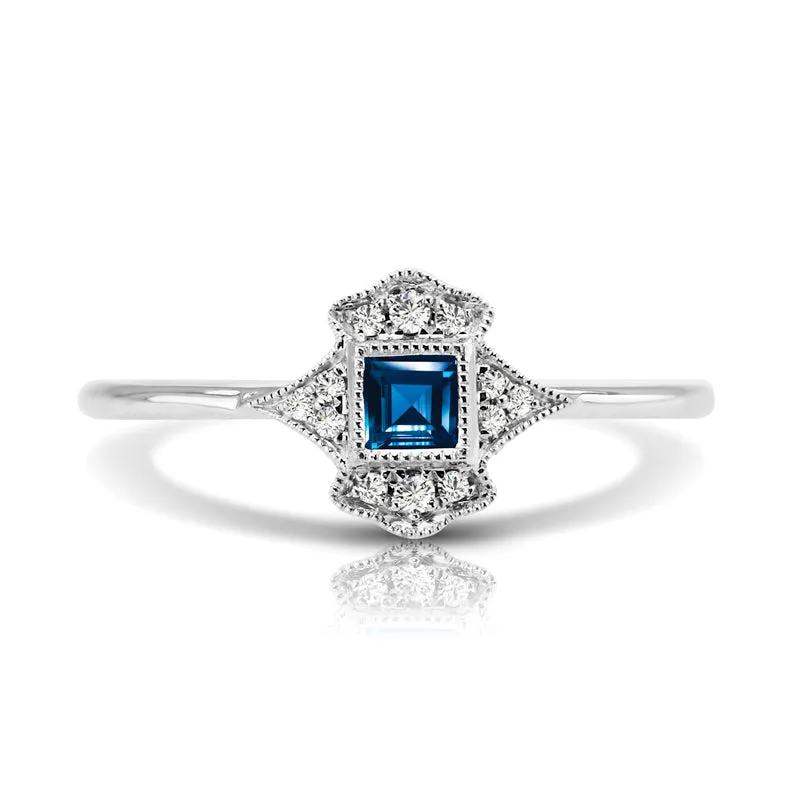 Vintage Inspired 0.20 ct. Natural Blue Sapphire Ring