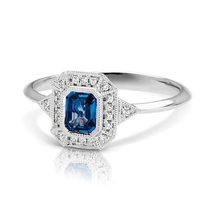 Vintage Inspired 0.50 ct. Natural Blue Sapphire Ring