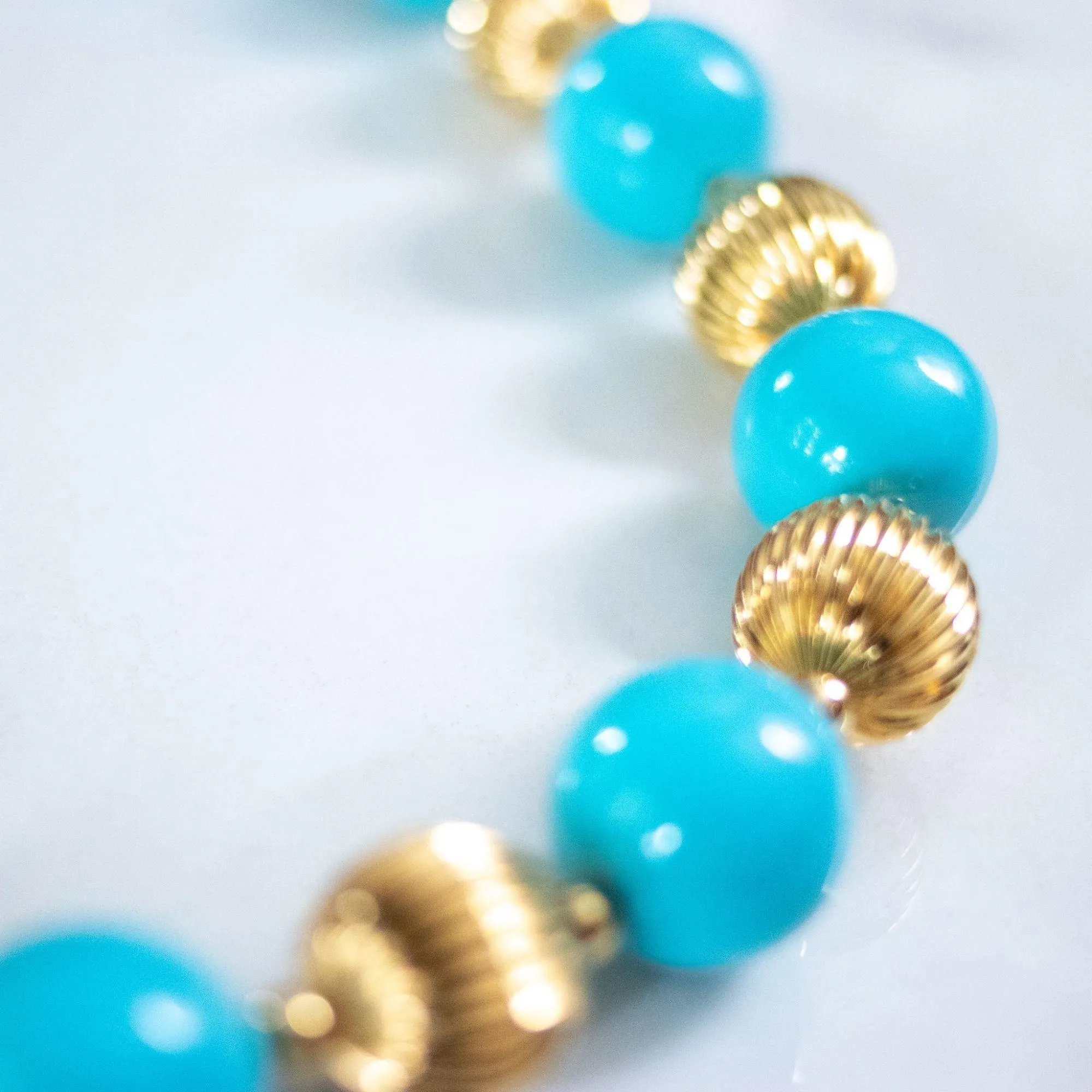 Vintage Joan Rivers Chunky Gold and Turquoise Bead Necklace