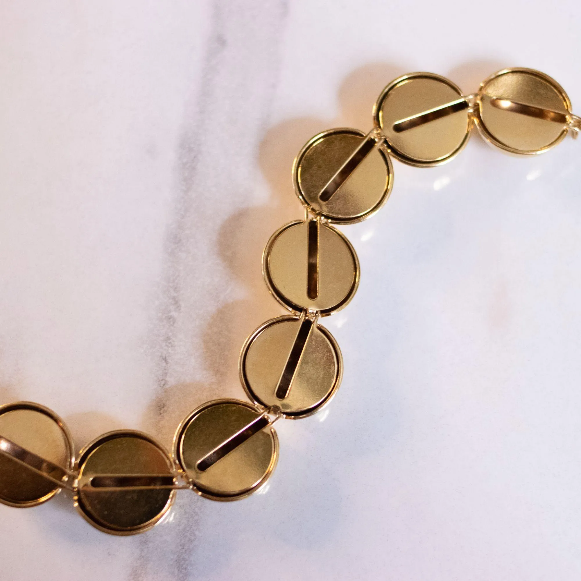 Vintage Monet Gold Disc Link Bracelet