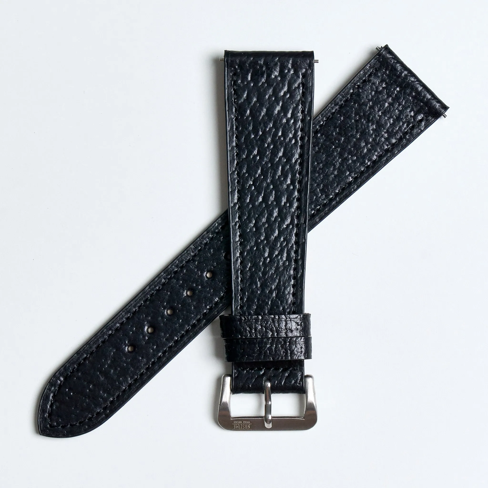 VINTAGE PIGSKIN BLACK STANDARD STRAP