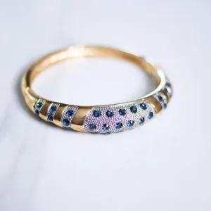 Vintage Sapphire and Diamante Bangle Bracelet