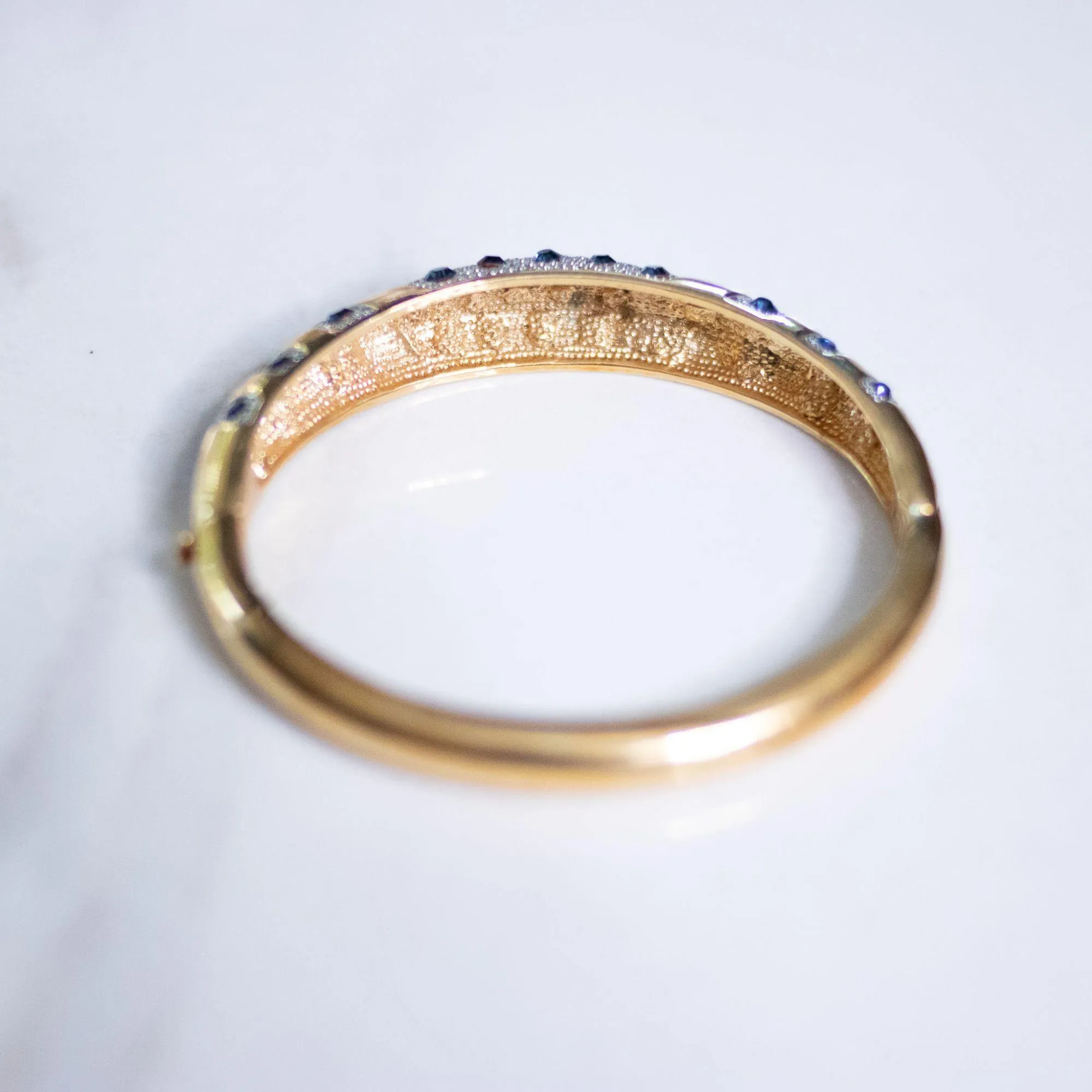 Vintage Sapphire and Diamante Bangle Bracelet
