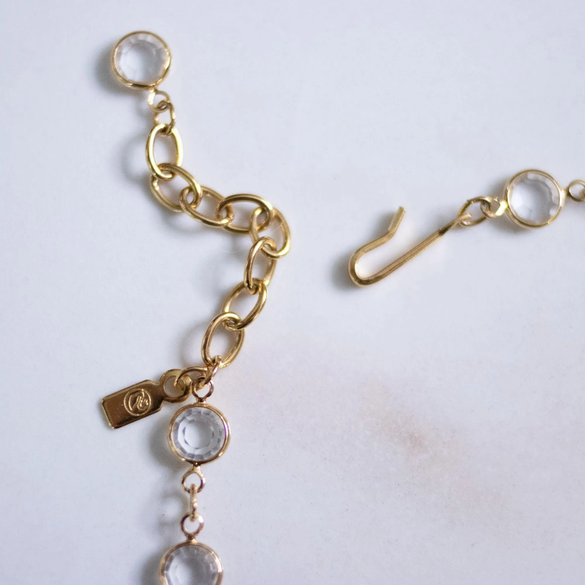 Vintage Swarovski Bezel Set Crystal Necklace with Pave Rhinestone Ball