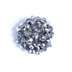 Vintage Vogue Bijoux Mirrored Silver Rhinestone Beaded Cluster Brooch