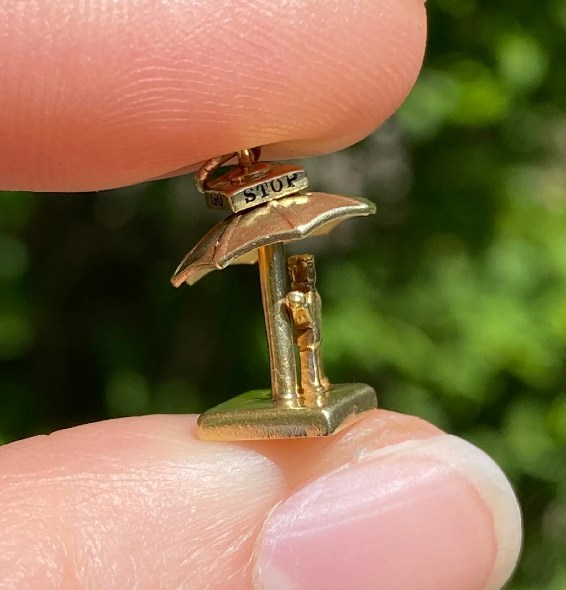Vintage Walter Lampl STOP GO Umbrella Man Charm