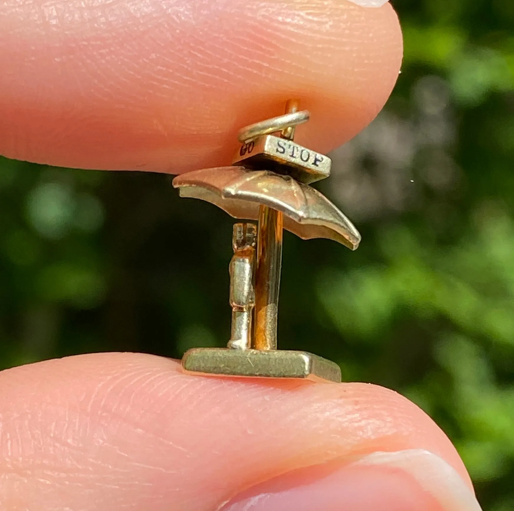Vintage Walter Lampl STOP GO Umbrella Man Charm