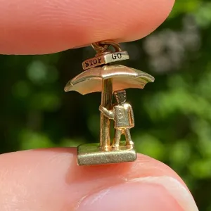 Vintage Walter Lampl STOP GO Umbrella Man Charm