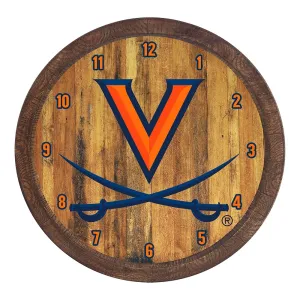 Virginia Cavaliers: "Faux" Barrel Top Wall Clock