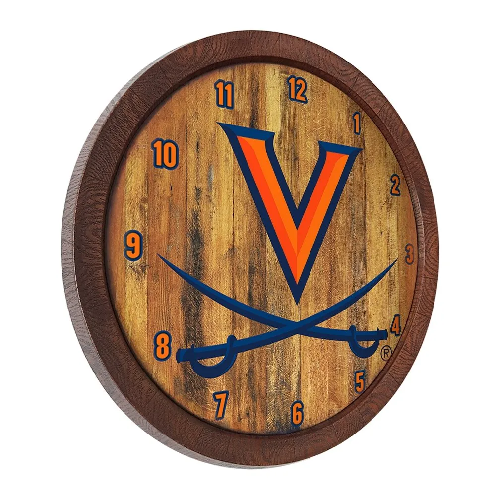 Virginia Cavaliers: "Faux" Barrel Top Wall Clock