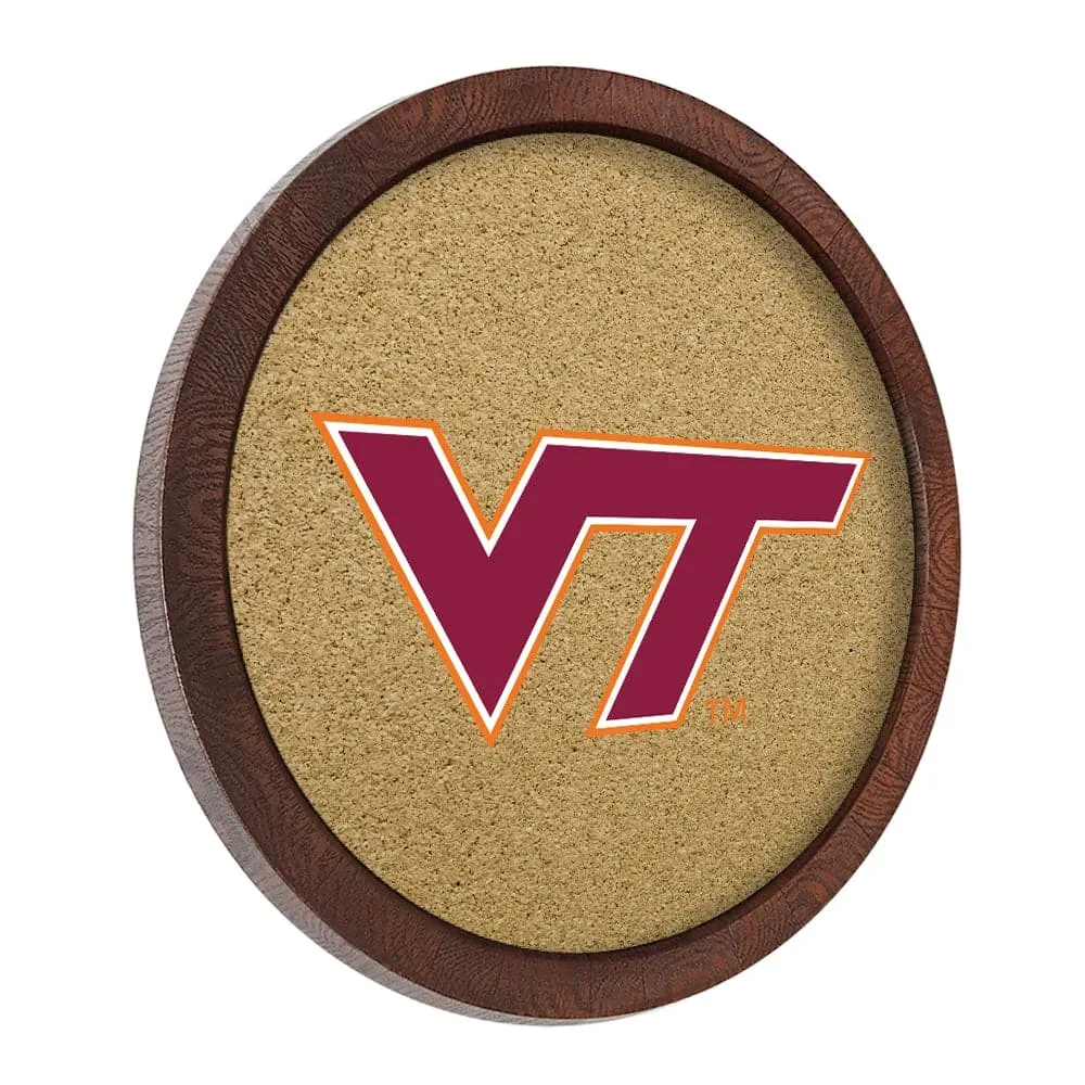 Virginia Tech Hokies: "Faux" Barrel Framed Cork Board