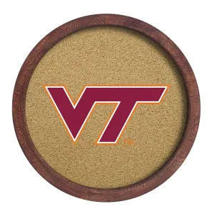 Virginia Tech Hokies: "Faux" Barrel Framed Cork Board