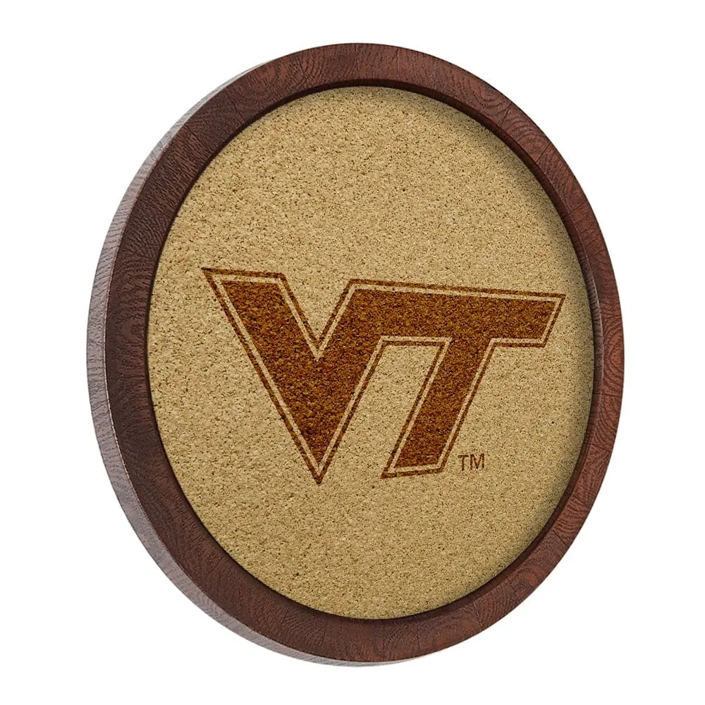 Virginia Tech Hokies: "Faux" Barrel Framed Cork Board