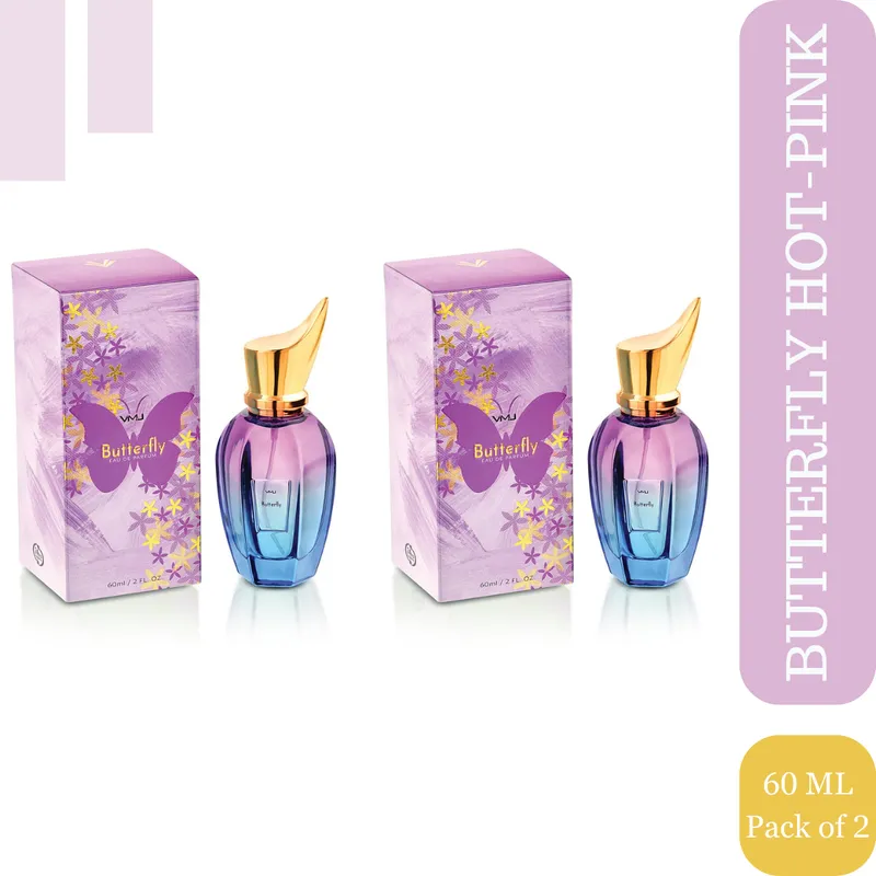 Viwa VMJ Butterfly Hot Pink Eau De Parfum 60ml Each (Pack of 2)