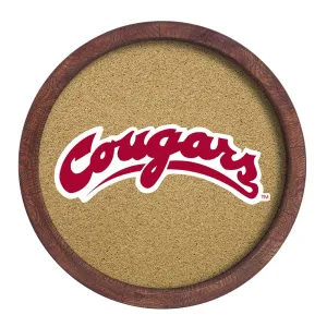 Washington State Cougars: "Faux" Barrel Framed Cork Board