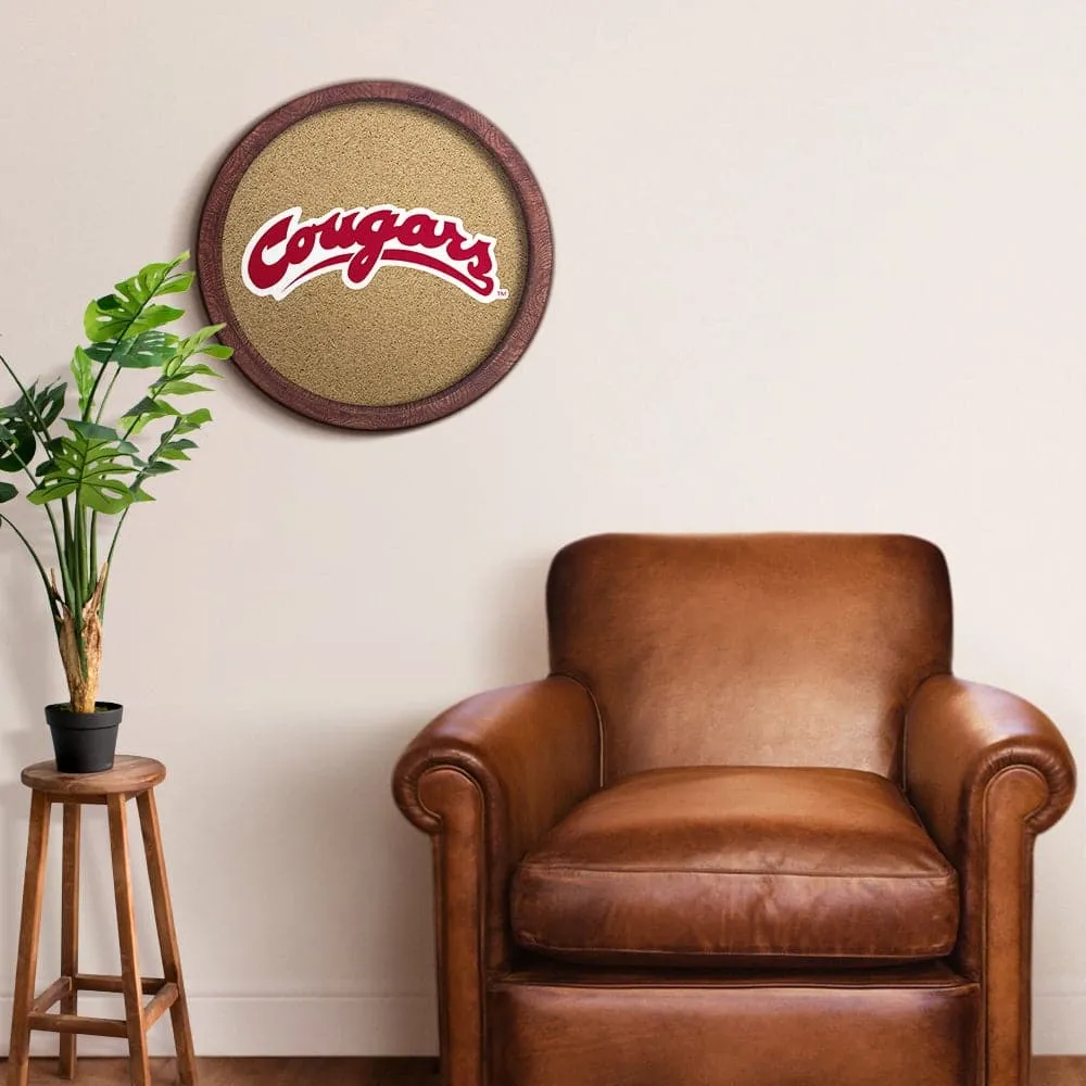 Washington State Cougars: "Faux" Barrel Framed Cork Board