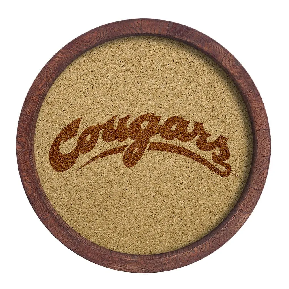 Washington State Cougars: "Faux" Barrel Framed Cork Board