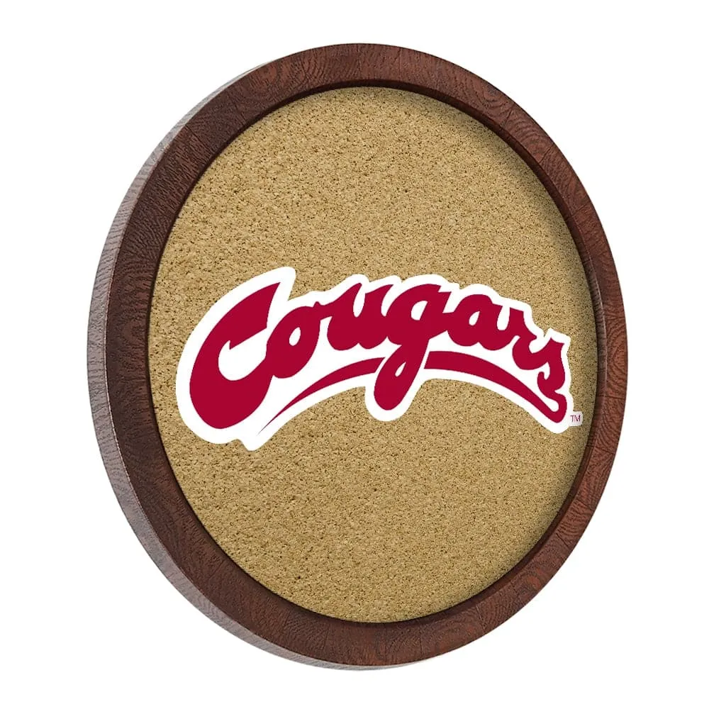 Washington State Cougars: "Faux" Barrel Framed Cork Board