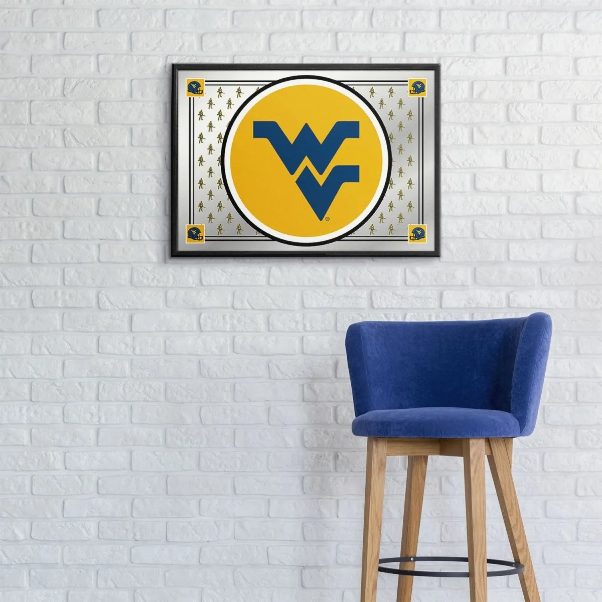 West Virginia Mountaineers: Team Spirit - Framed Mirrored Wall Sign