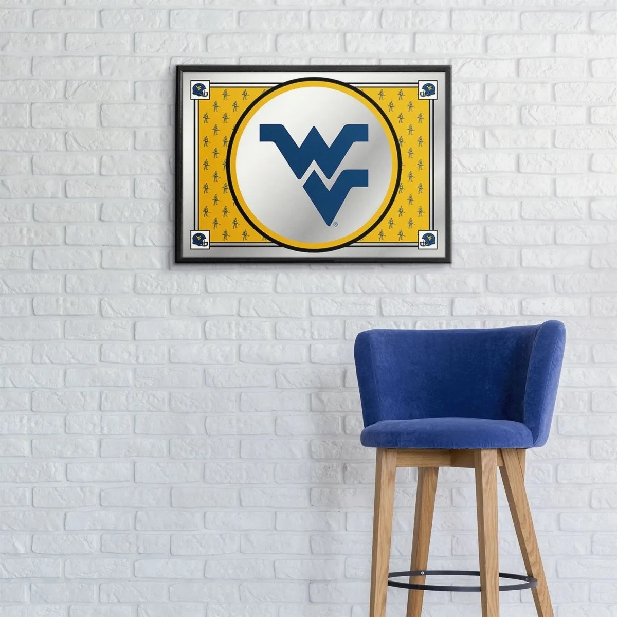 West Virginia Mountaineers: Team Spirit - Framed Mirrored Wall Sign