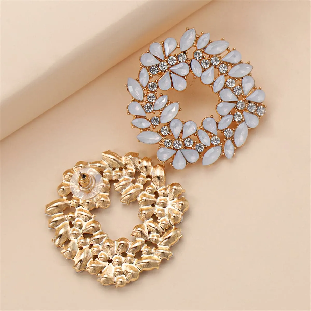 White Crystal & Cubic Zirconia Botany Stud Earrings