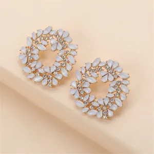 White Crystal & Cubic Zirconia Botany Stud Earrings