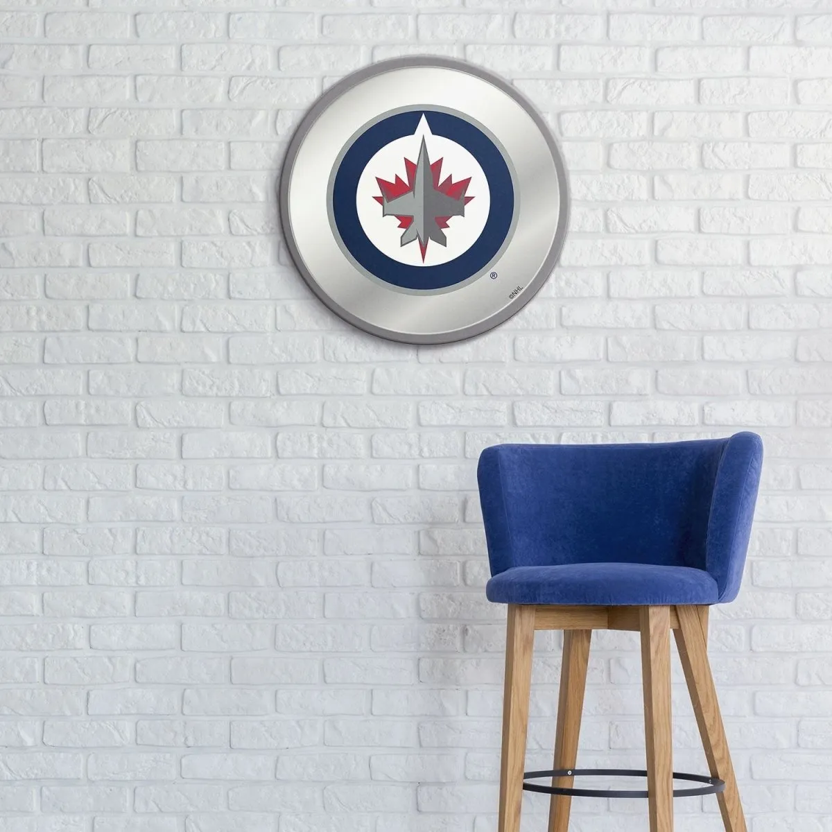 Winnipeg Jets: Modern Disc Mirrored Wall Sign