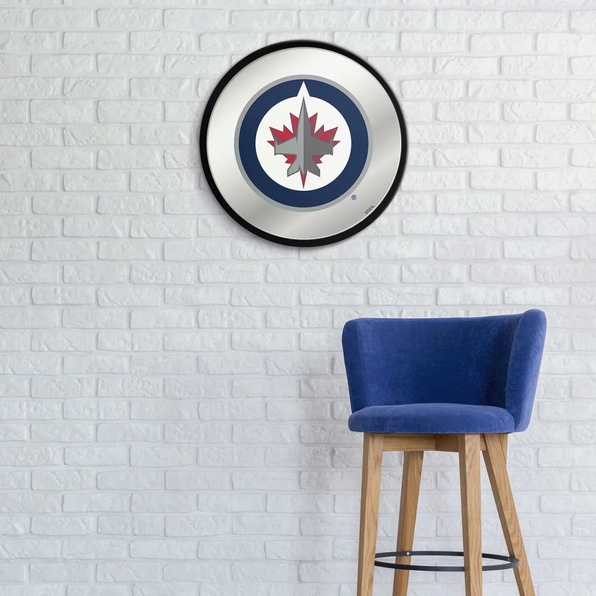 Winnipeg Jets: Modern Disc Mirrored Wall Sign