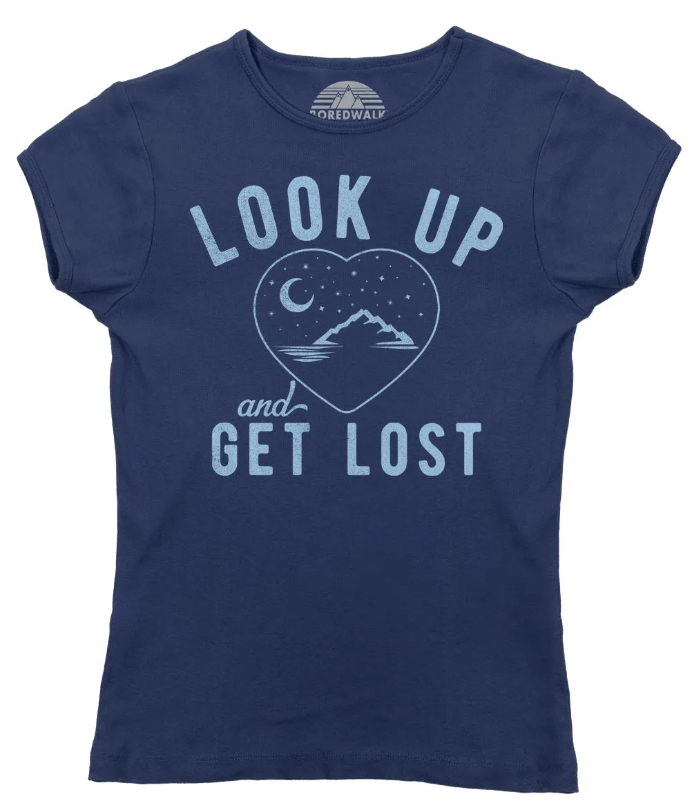 Women's Look Up and Get Lost T-Shirt - Astronomy Shirt