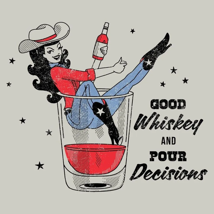 Women's Whiskey Cowgirl Boyfriend Fit T-Shirt - Sand