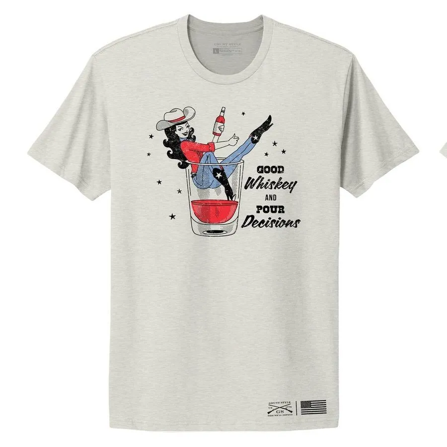 Women's Whiskey Cowgirl Boyfriend Fit T-Shirt - Sand