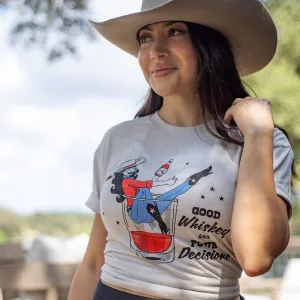 Women's Whiskey Cowgirl Boyfriend Fit T-Shirt - Sand