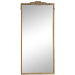 Wooden Full Length Floor Mirror with Rosettes