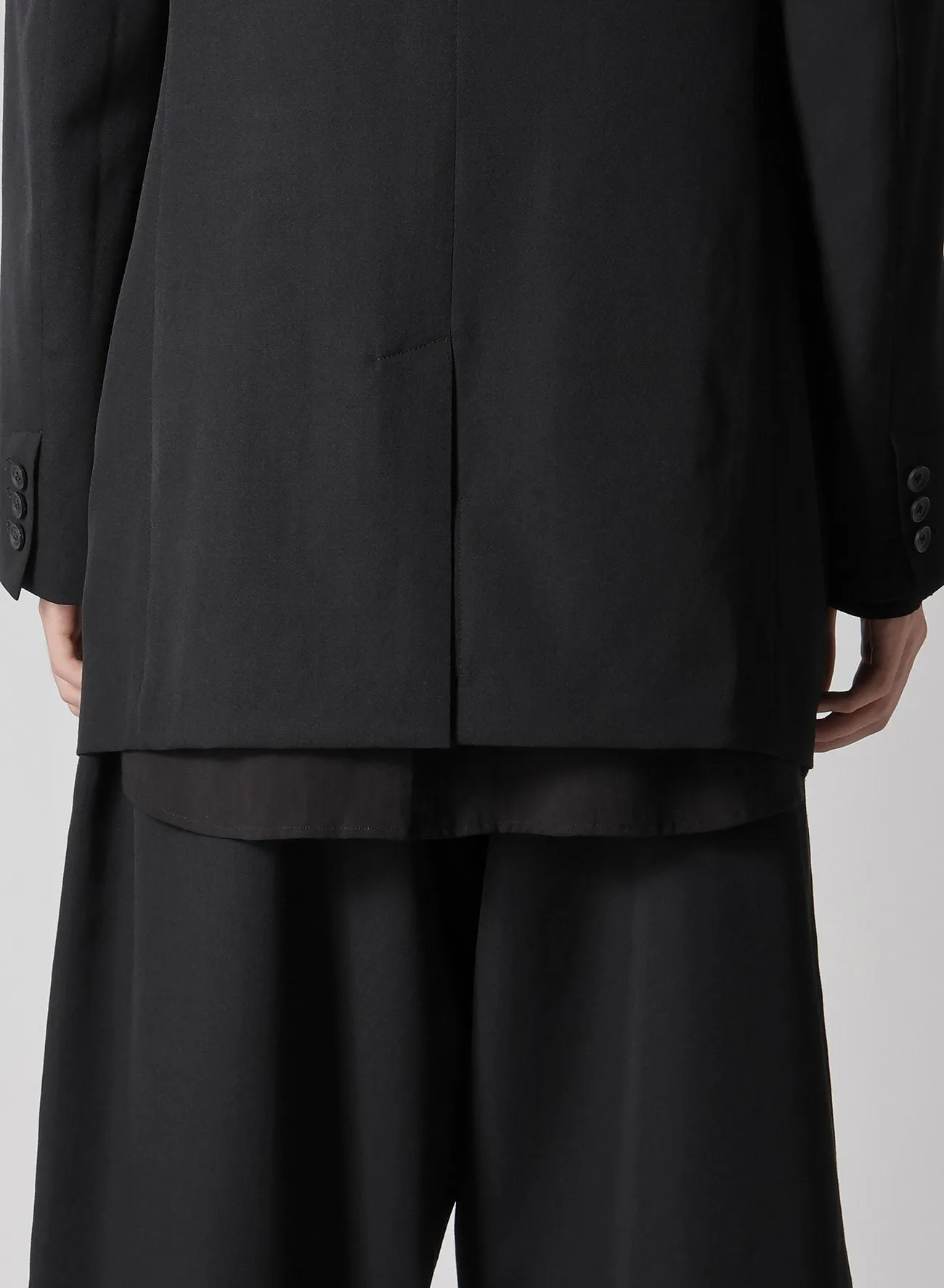 WOOL GABARDINE 3BUTTONS PEAKED JACKET