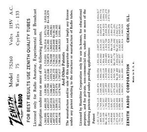 ZENITH-7S260