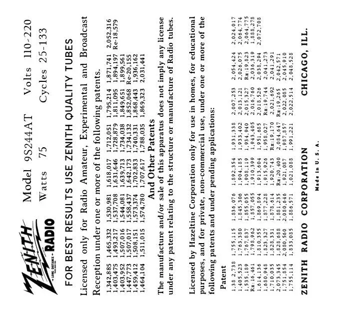 ZENITH-9S244AT